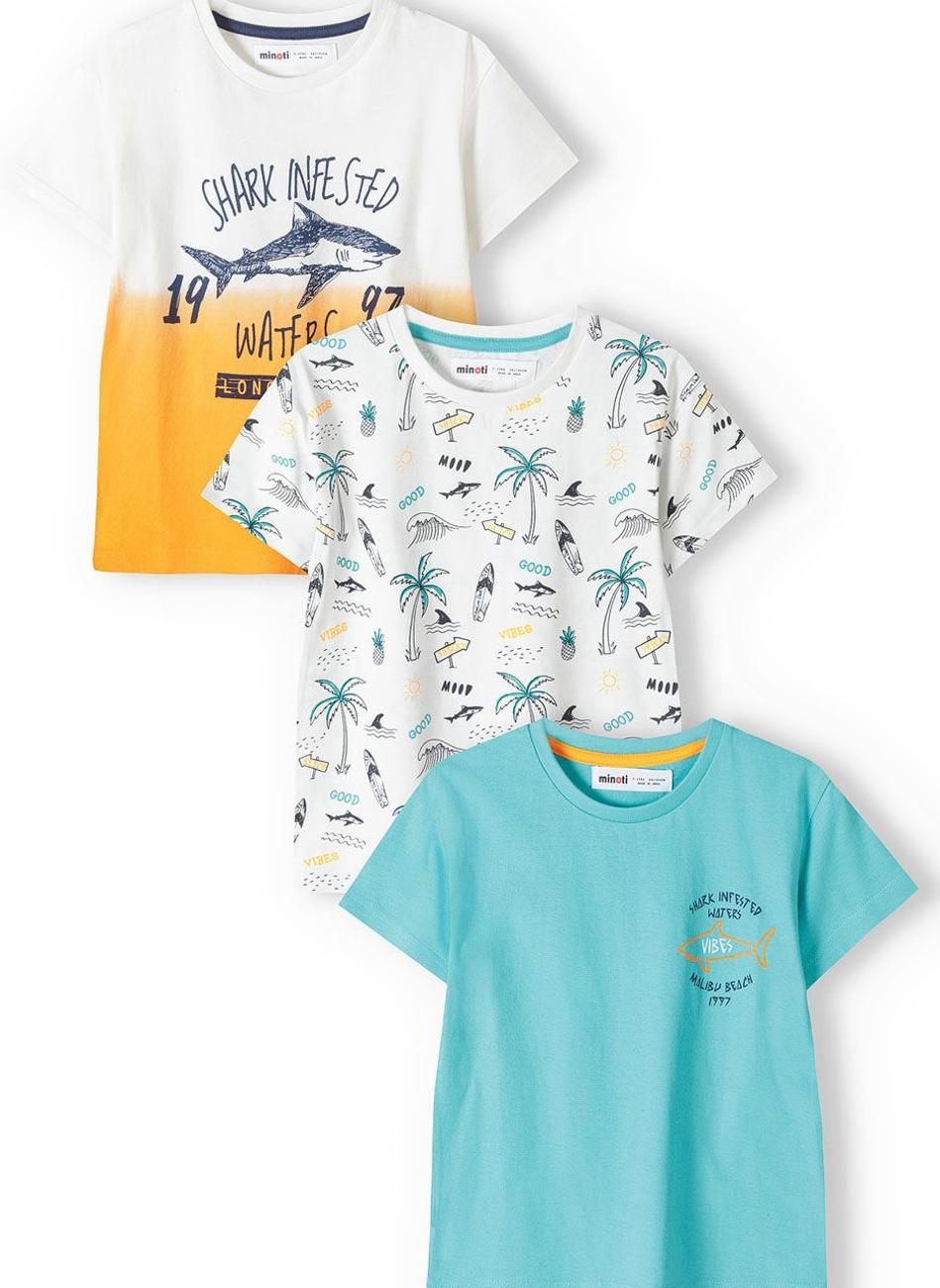 Boys Cream Short Sleeve T-Shirt 3 Pack - Image 1