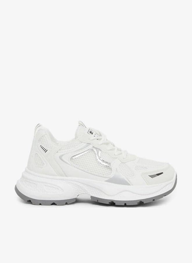 Chunky Sole Lace Up Low-Top Sneakers - Image 1