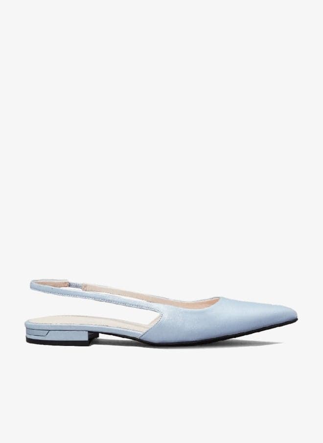Leather Slingback Ballerinas with Pearlised Finish - Image 1