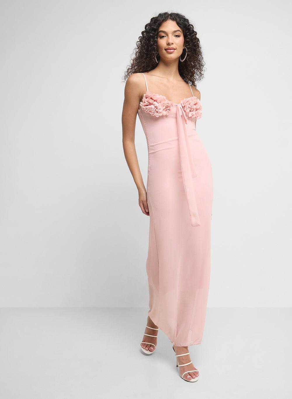 Strappy Smocking Detail Maxi Slip Dress - Image 1
