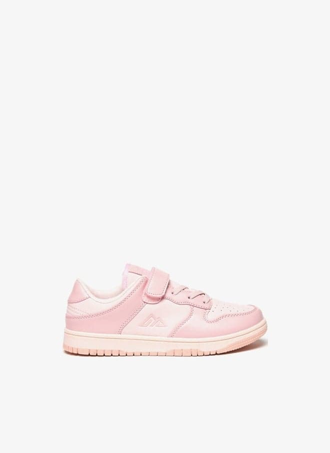 Girls Panelled Sports Shoes with Hook and Loop Closure - Image 1