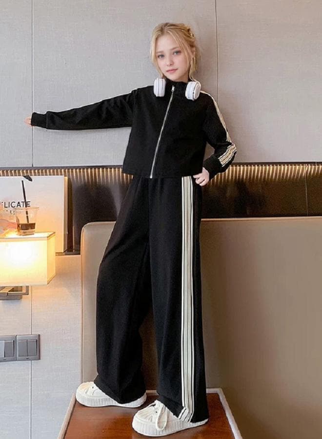 Take Two Teens Side Striped Panel Tracksuit Set - Image 1