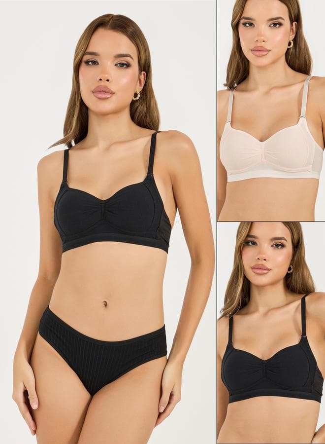 Pack of 2 Padded Non Wired Comfort T-Shirt Bras - Image 1