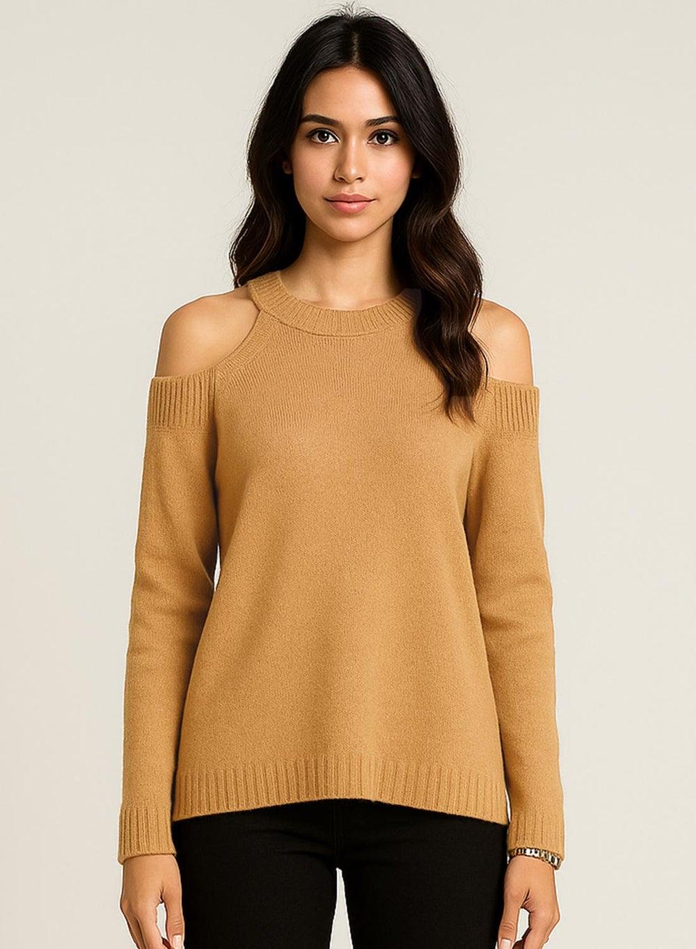 Cold Shoulder Sweater for Effortless Layered Style - Image 1