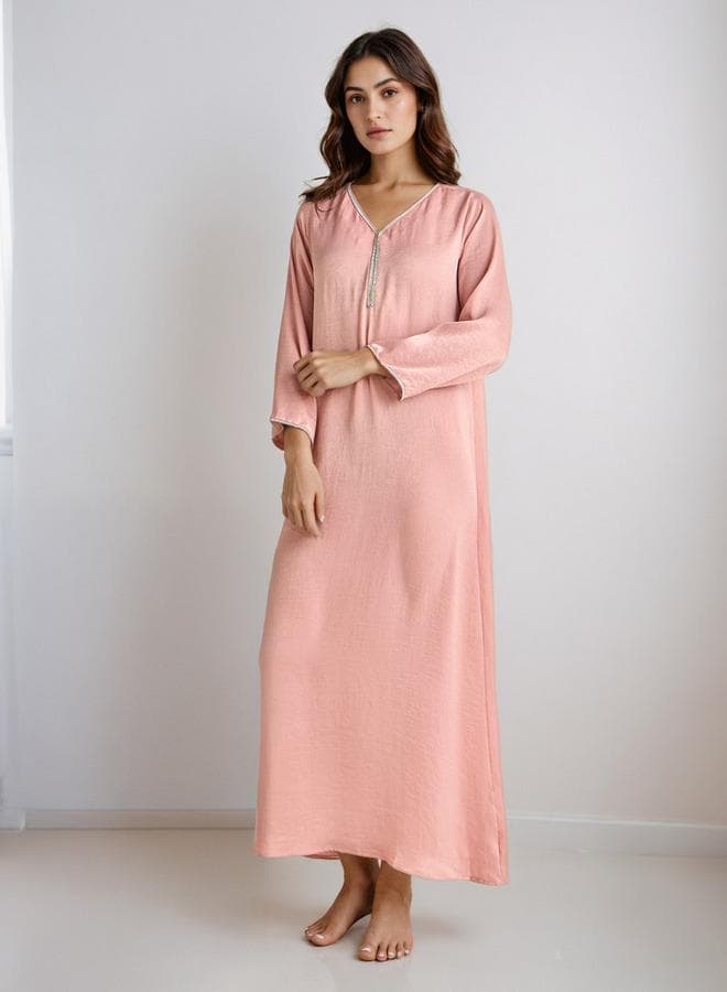 Nighty Maxi Length V-Neck Nightwear Set - Image 1