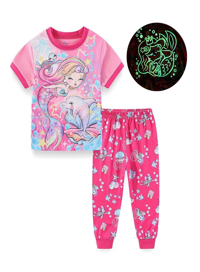 Mermaid Dreams Glow-in-the-Dark Dolphin Pajama Set - Image 1