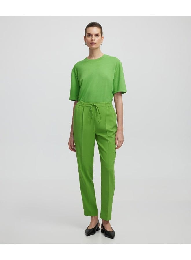 Carrot Fit Trousers with Elasticated Waist - Image 1