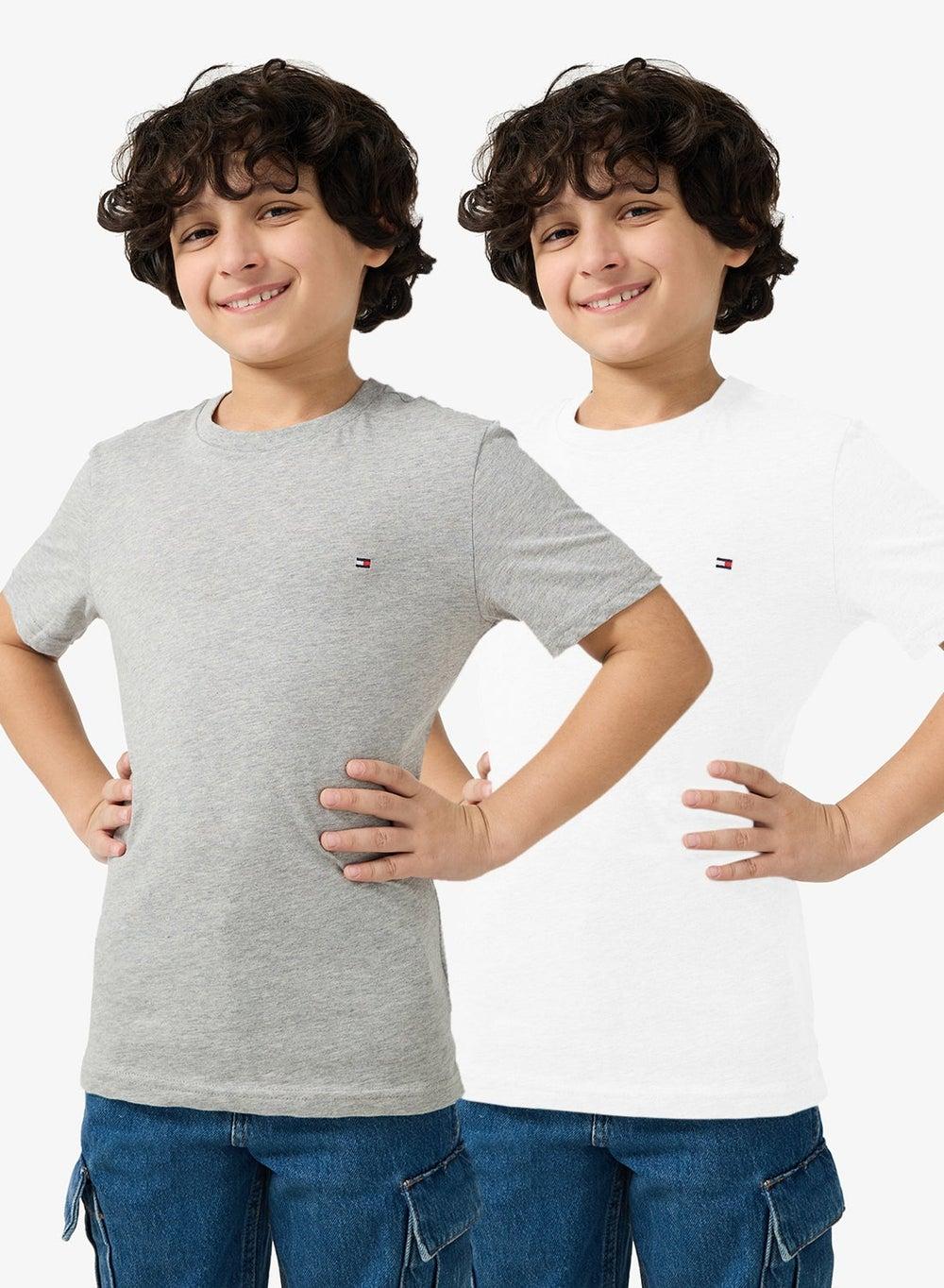 Kids 2 Pack Slogan Crew Neck T-Shirts - Image 1