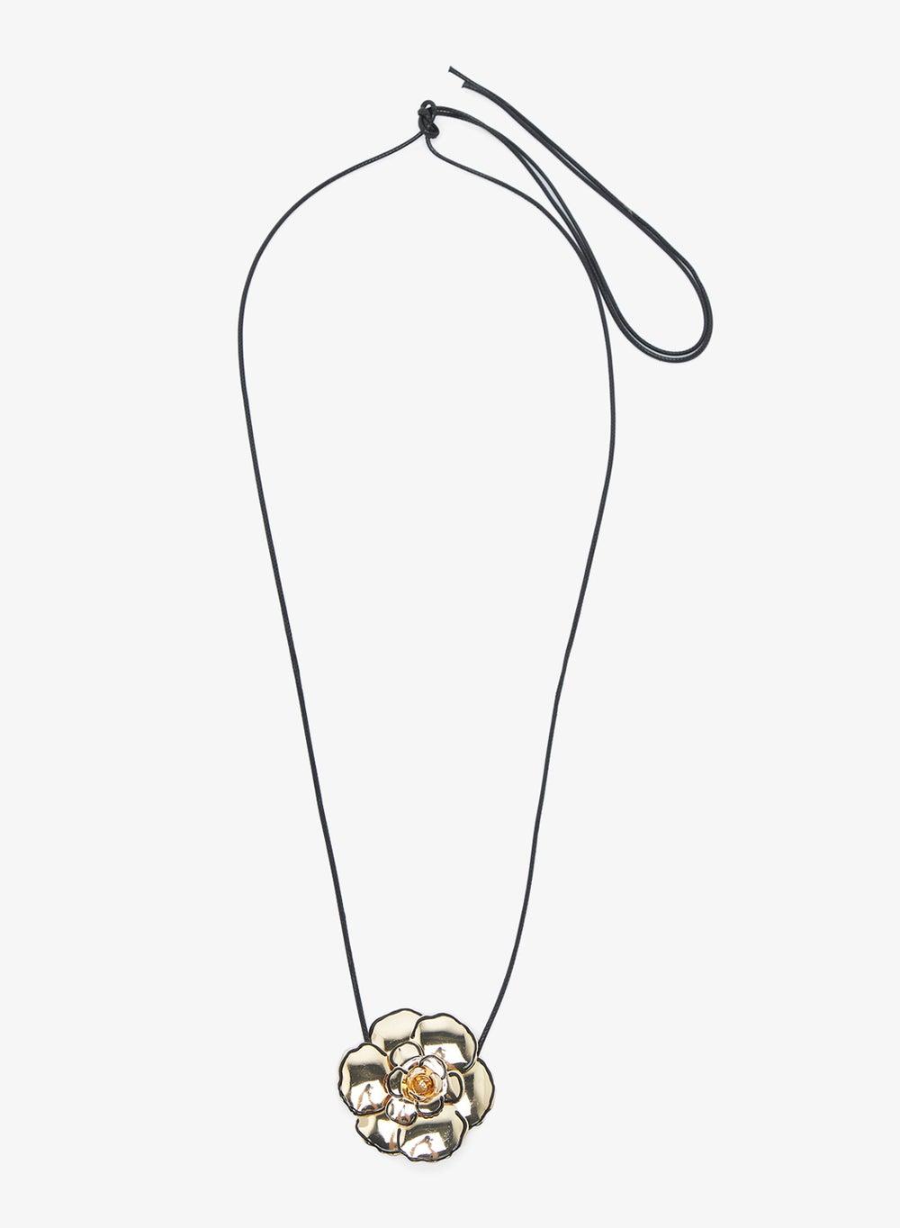 Dual Layered Flower Charm Necklace - Image 1