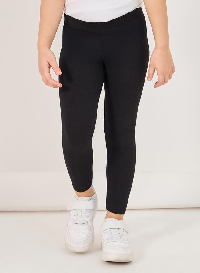 Styli Cotton Leggings with Elastic Waistband for Girls - Image 1