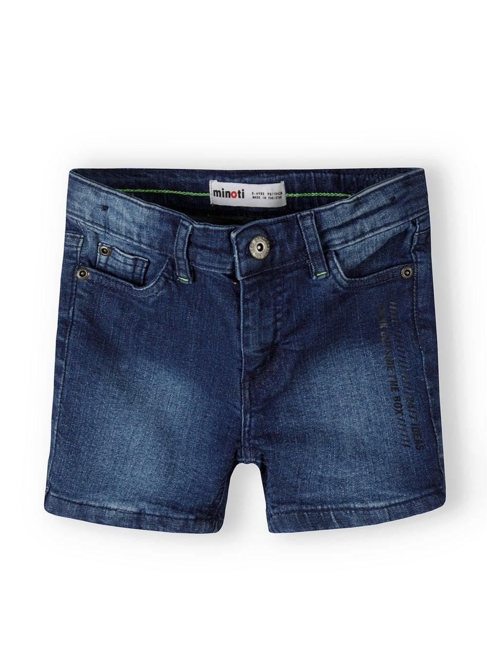 Mid Blue Boys Denim Shorts with Zip Fly - Image 1