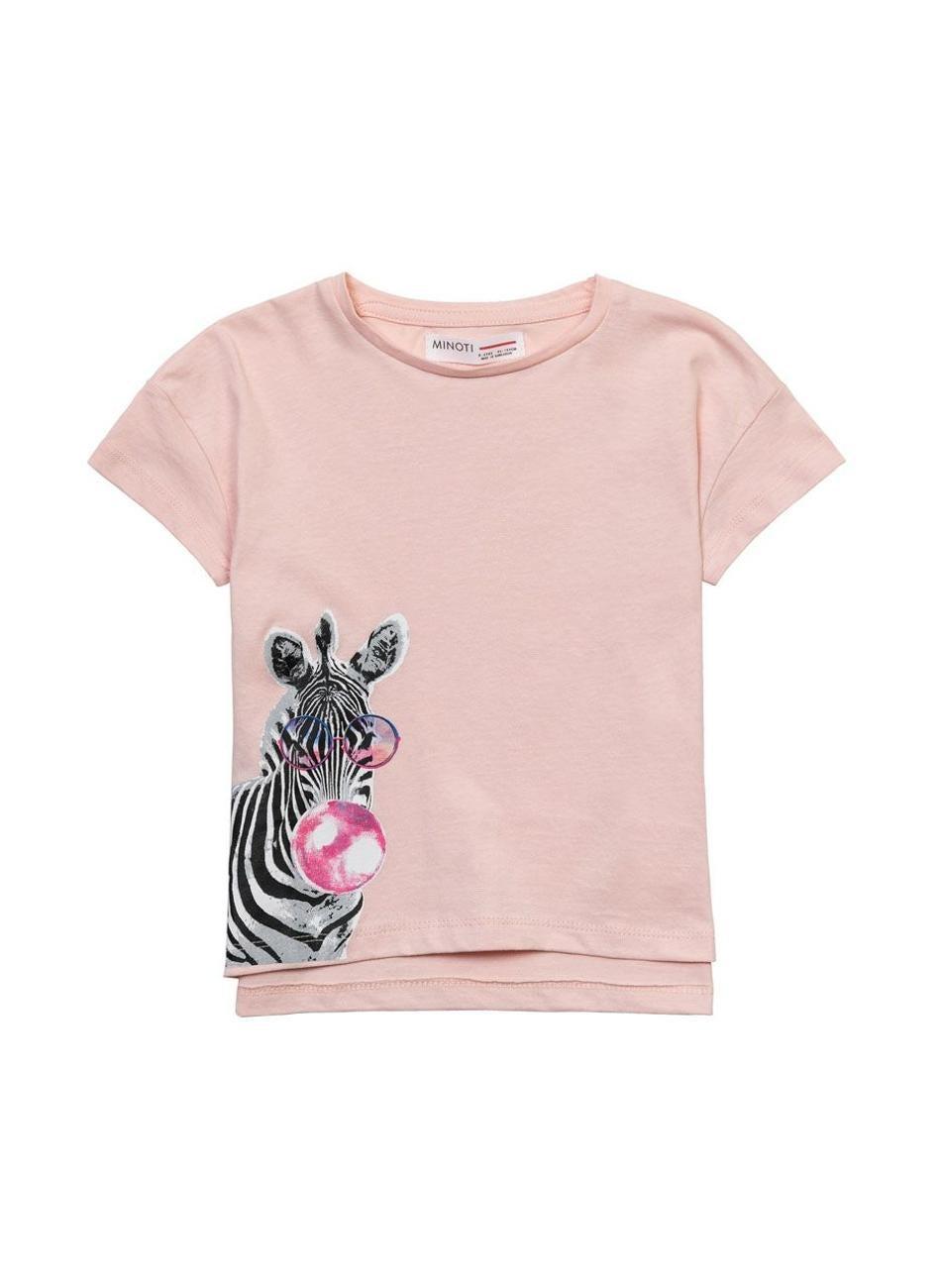 Girls Apricot Summer Print Cotton T-Shirt - Image 1