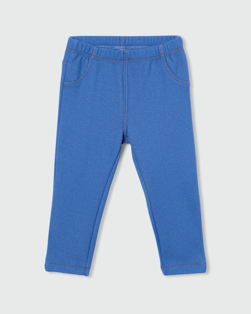 Girls Moonlight Blue Diagonal Fleece Bottoms - Image 1