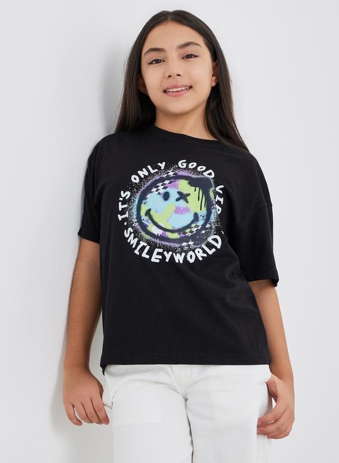 Girls Graphic Print Short Sleeve T-Shirt - Image 1