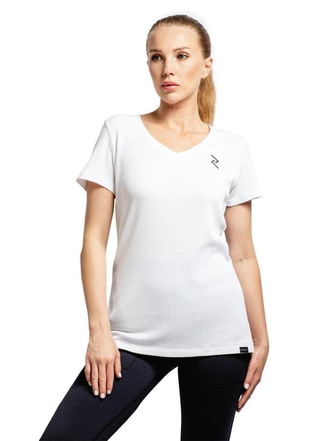 Women's Waffle Knit V-Neck Tee - Image 1
