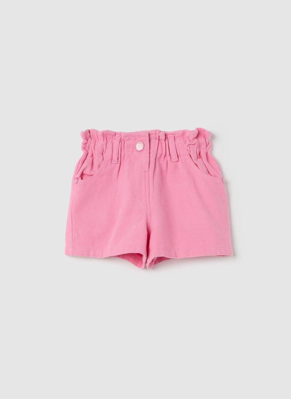 Girls Paper Bag Cotton Lyocell Shorts - Image 1