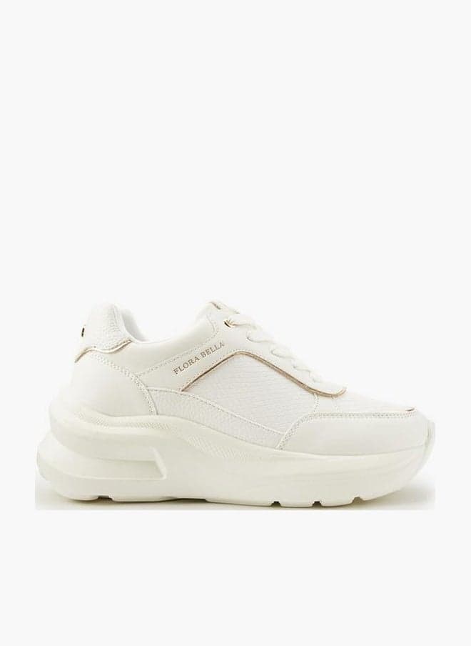 Textured Lace-Up Platform Sneakers for Women - Image 1