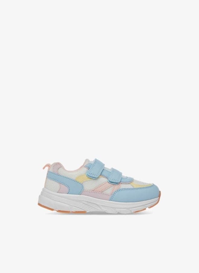 Girls Panelled Sneakers with Easy Hook and Loop Closure - Image 1