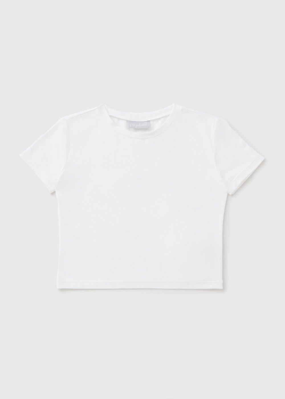 Girls White Soft Touch Short Sleeve T-Shirt - Image 1