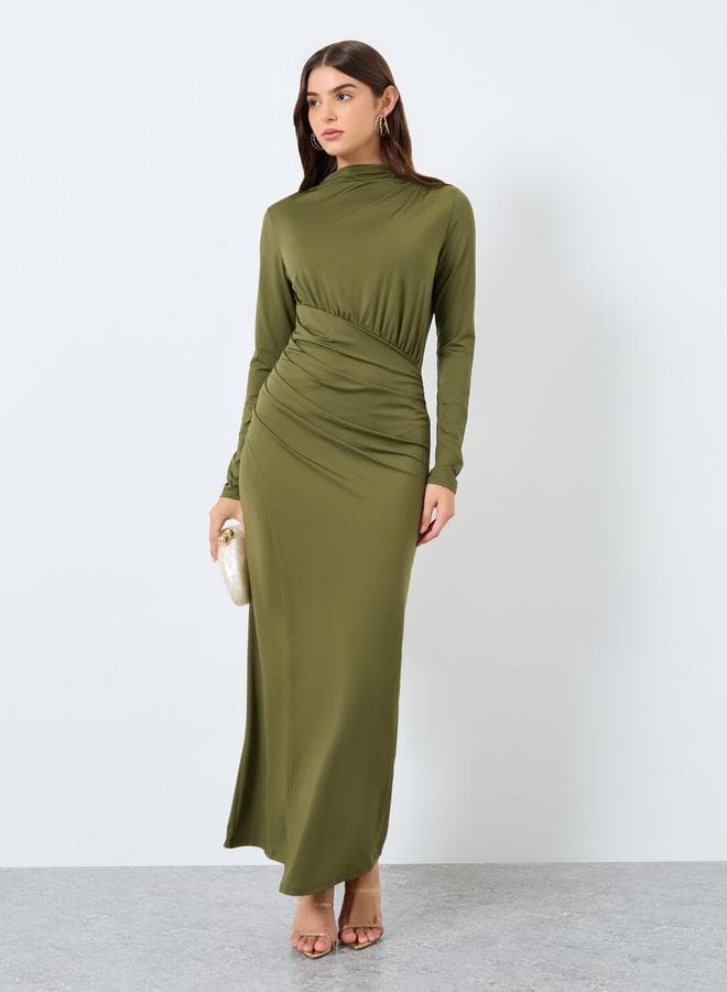 Styli Solid Long Sleeve Sheath Maxi Dress - Image 1
