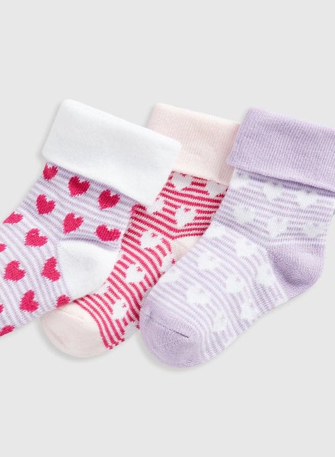 Heart Turn-Over-Top Baby Socks 5 Pack - Image 1