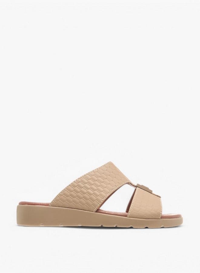 Metal Accent Slip-On Arabic Sandals for Boys - Image 1