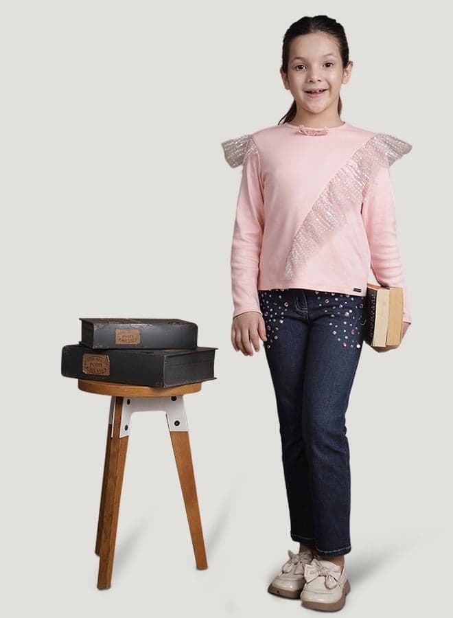 One Friday Kids Girls Blue Denim Jeans - Image 1
