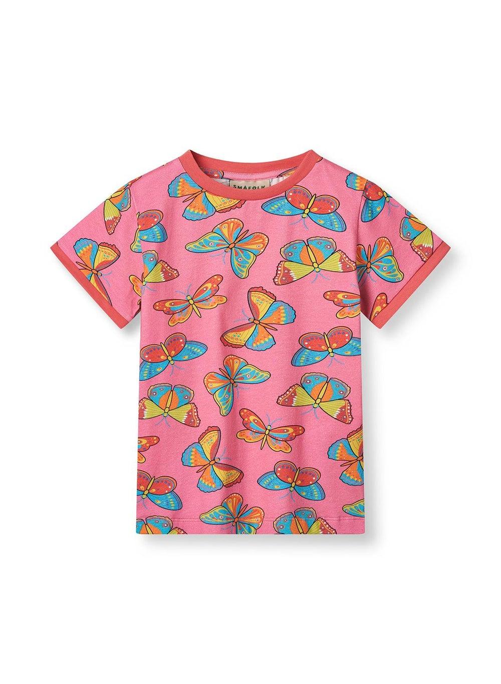 Butterfly Print Organic Cotton T-Shirt for Kids - Image 1