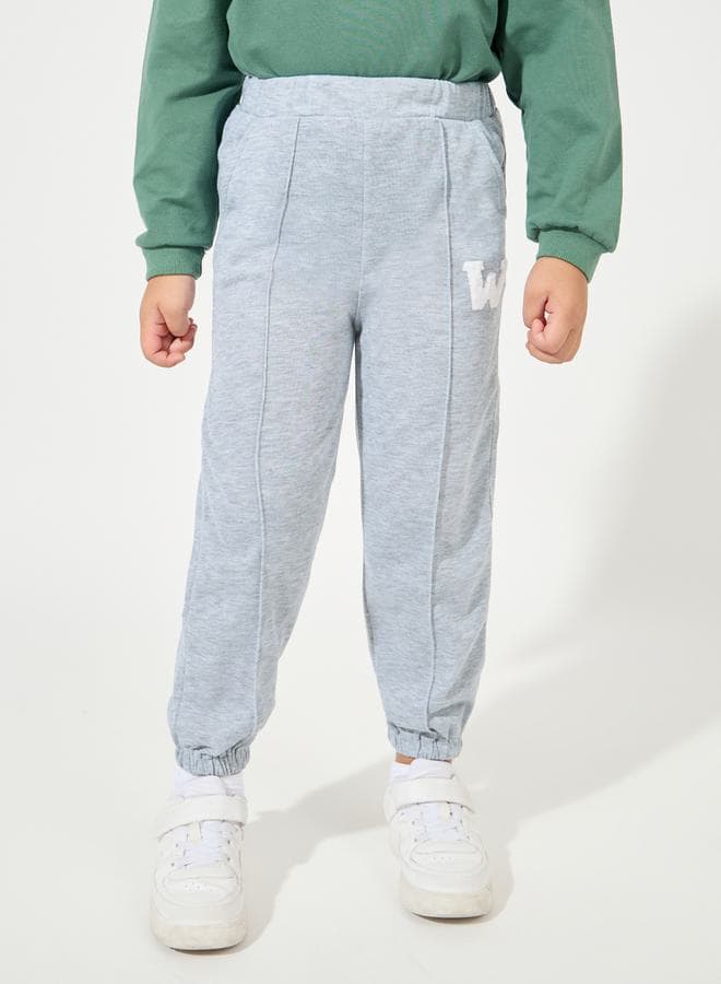 Letter Applique Lightweight Joggers for Boys - Image 1