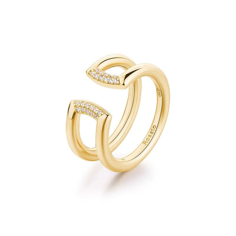Bianca Gold Ring with 18 White Cubic Zirconia - Image 1