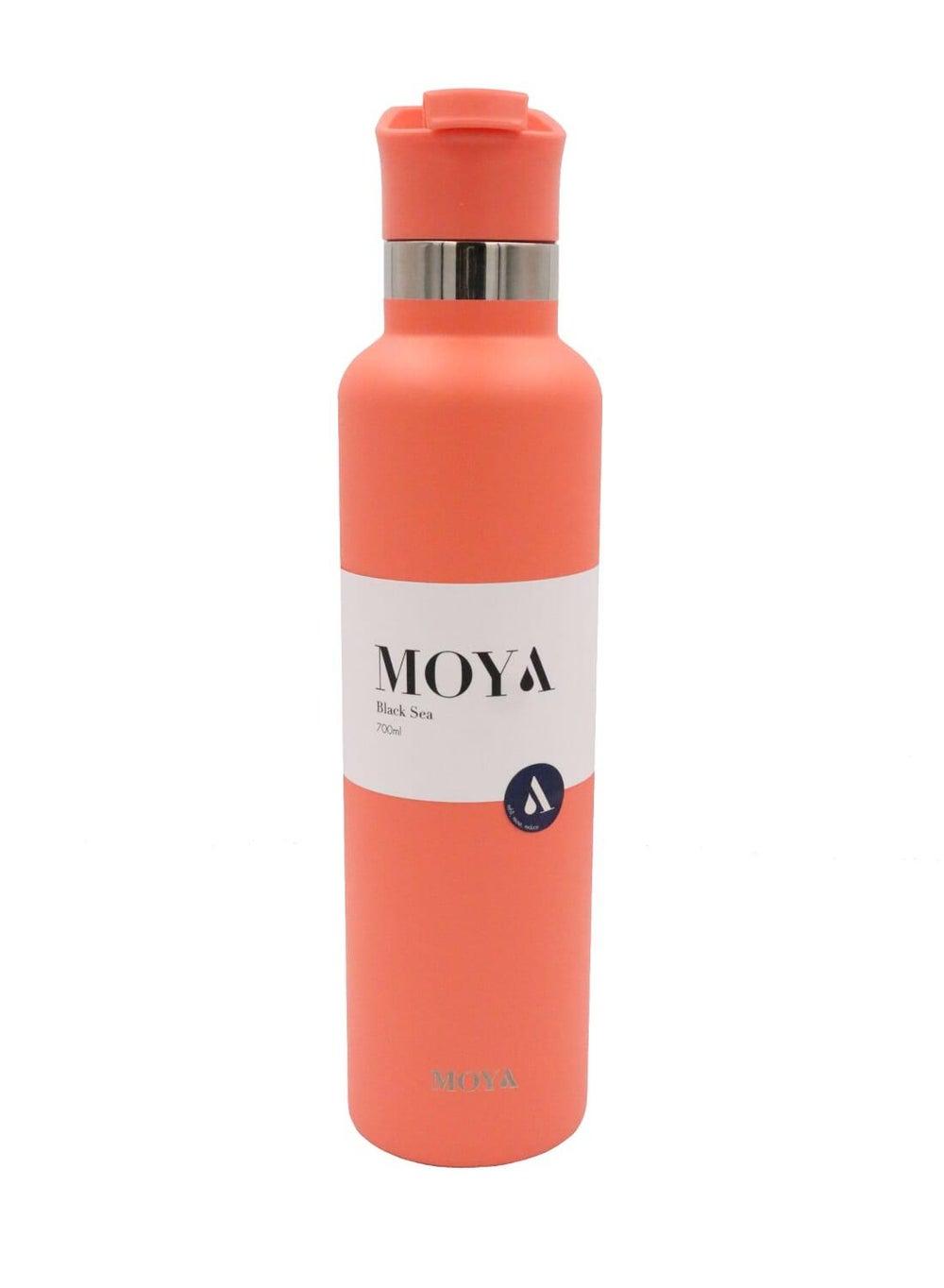 Moya Black Sea 700ml Insulated Water Bottle with Coral Spout Lid - Image 1