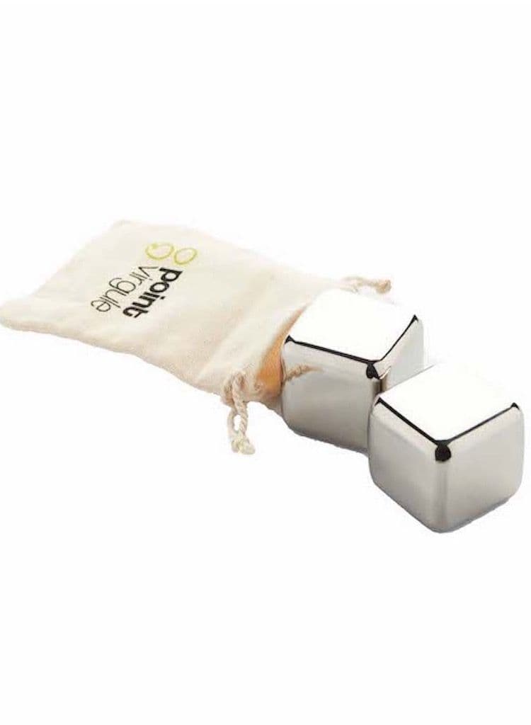 Set of 2 Stainless Steel Reusable Ice Cubes with Satchel - Image 1