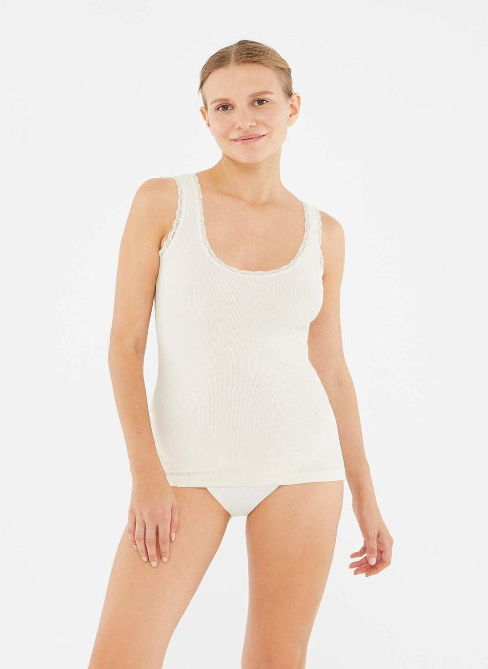 2 Pack Cotton Blend U-Neck Camisole Vests for Women - Image 1