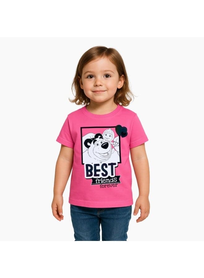 Masha Best Friends Forever Girls' Short Sleeve T-Shirt - Image 1