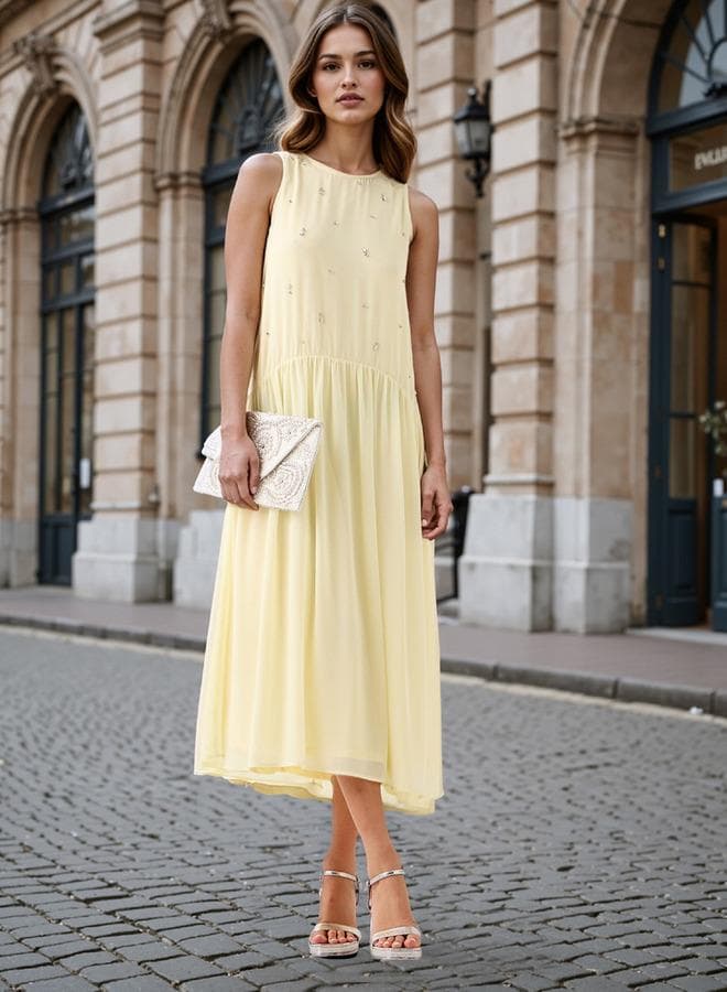 Embellished Sleeveless Maxi Dress - Image 1