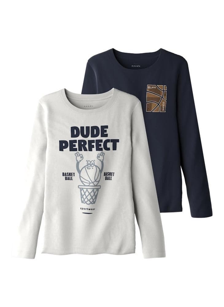 Youth 2 Pack Crew Neck Long Sleeve T-Shirts - Image 1