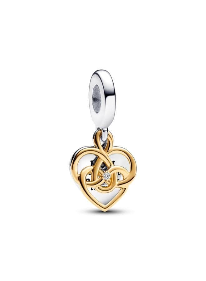 Lab-grown Diamond Engravable Mum Double Dangle Charm - Image 1