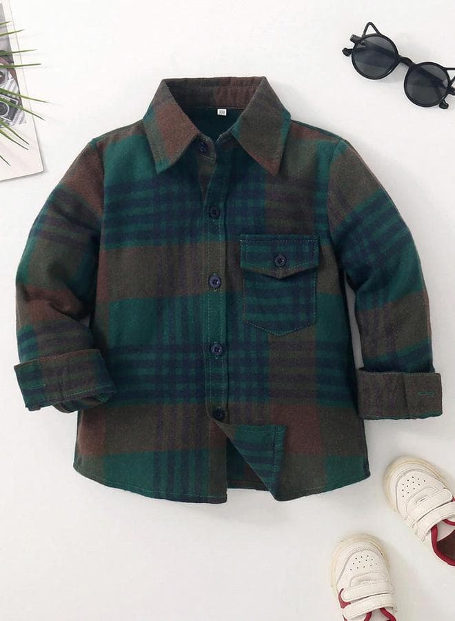 Take Two Boys Multi Checked Long Sleeve Button Shirt - Image 1