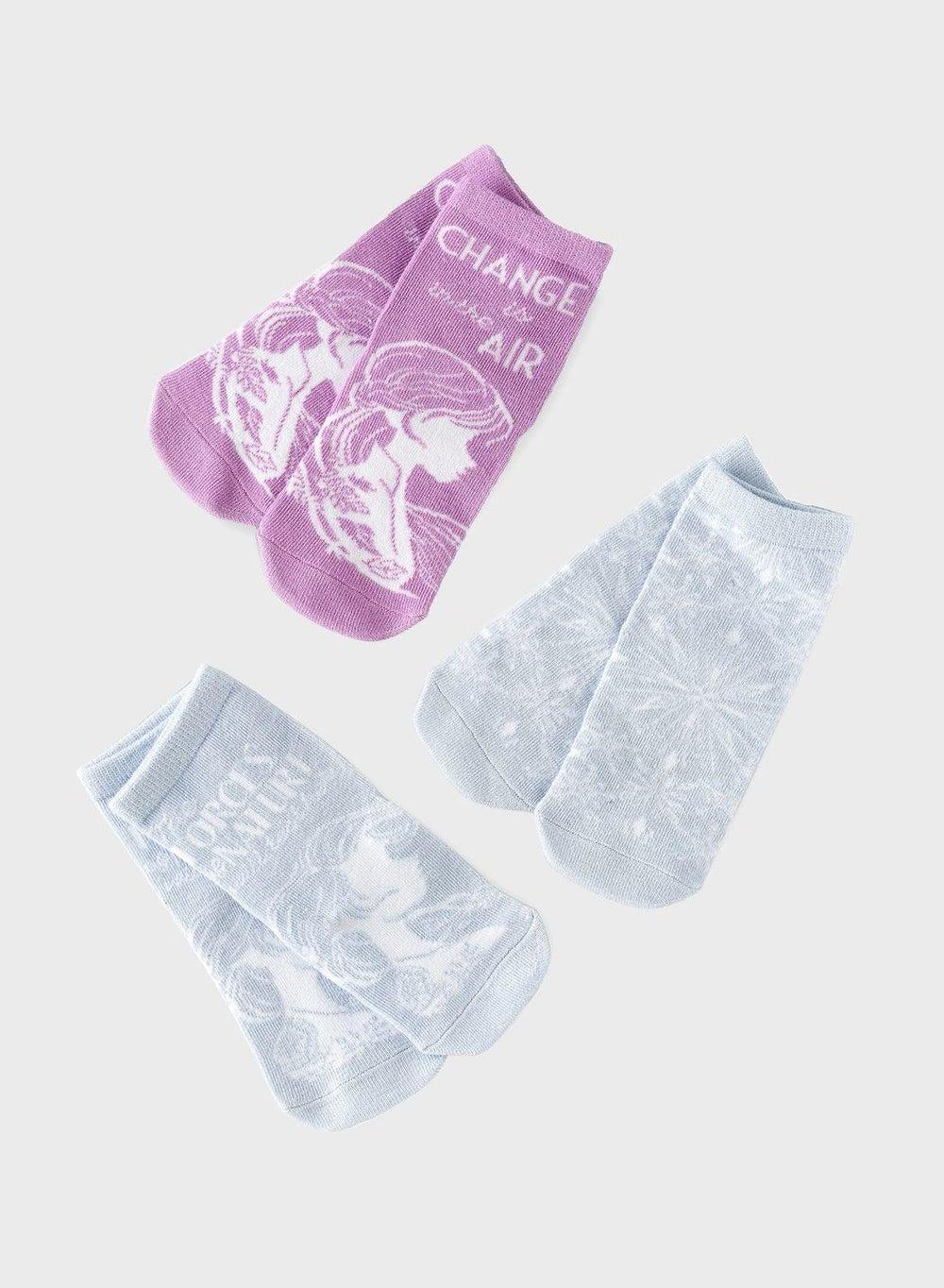 Kids 3 Pack Frozen Crew Socks - Image 1