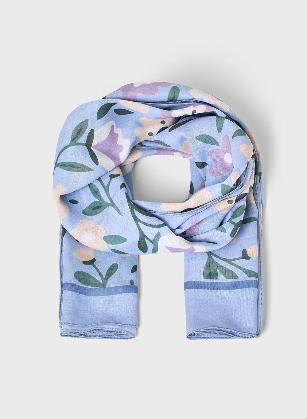 Silky Floral Print Scarf for Women - Image 1