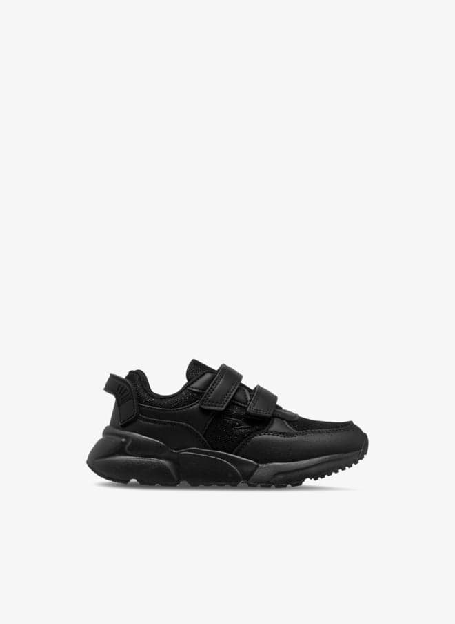 Panelled School Shoes with Hook and Loop Closure - Image 1
