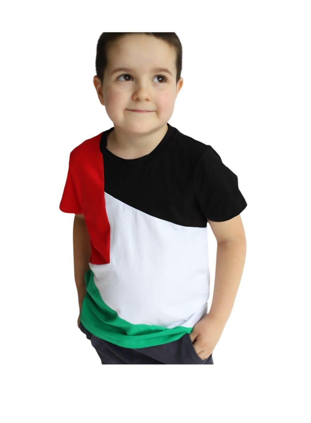 Palestine Flag Cotton T-Shirt for Boys - Image 1