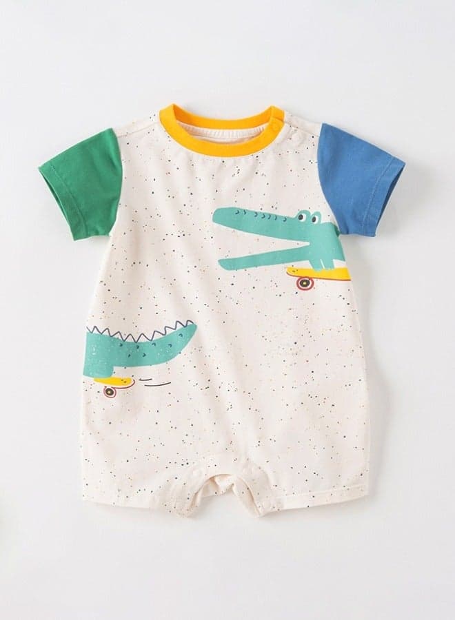 Alligator Print Baby Boy Romper - Image 1