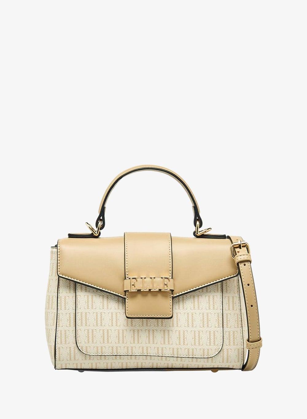 Monogram Print Satchel Bag with Top Handle - Image 1