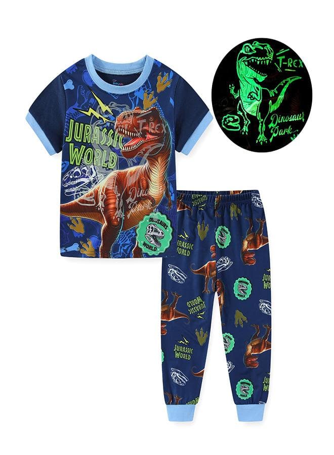 Jurassic T-Rex Glow-In-The-Dark Kids Pajama Set - Image 1