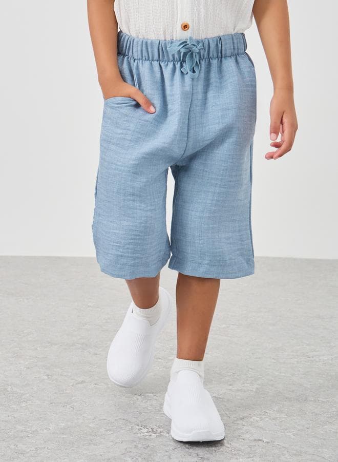 Boys Regular Fit Drawstring Athletic Shorts - Image 1