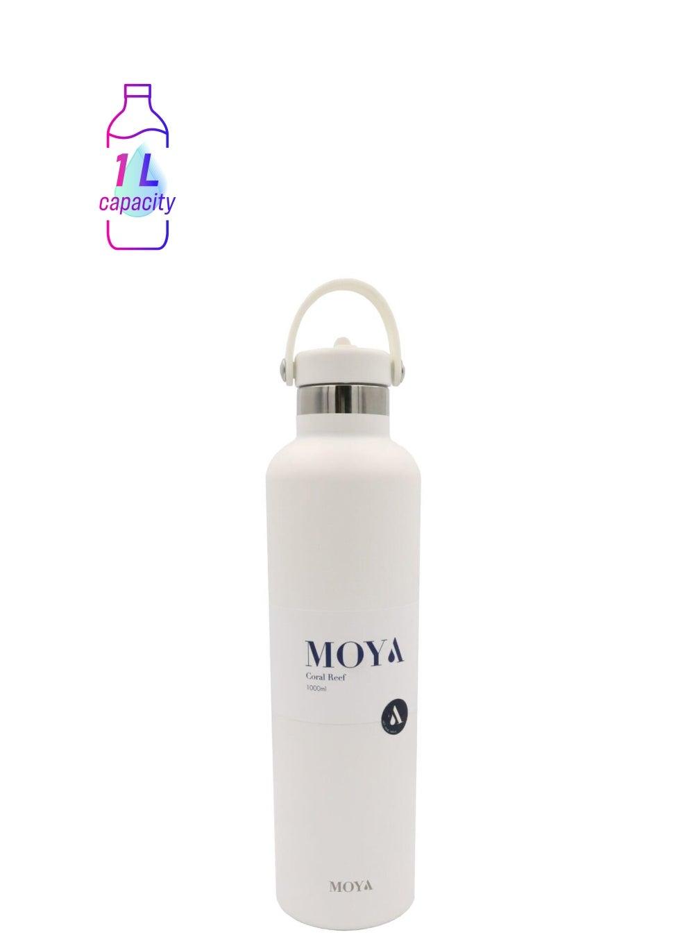 Moya Coral Reef 1L Insulated Sustainable Water Bottle White - Image 1