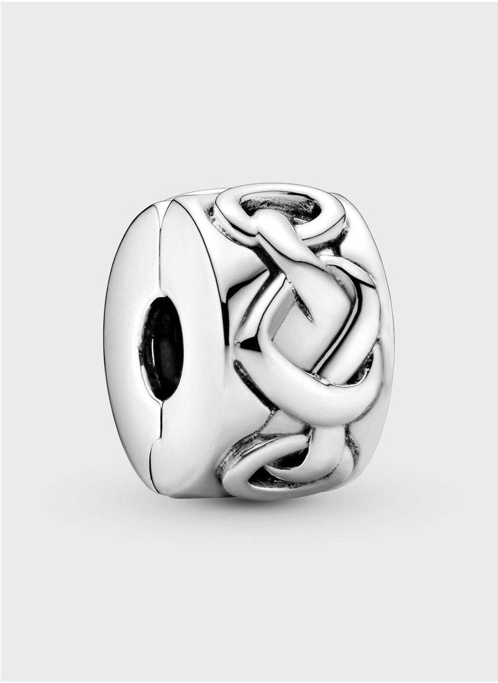 Pandora Knotted Hearts Clip Charm in Sterling Silver - Image 1