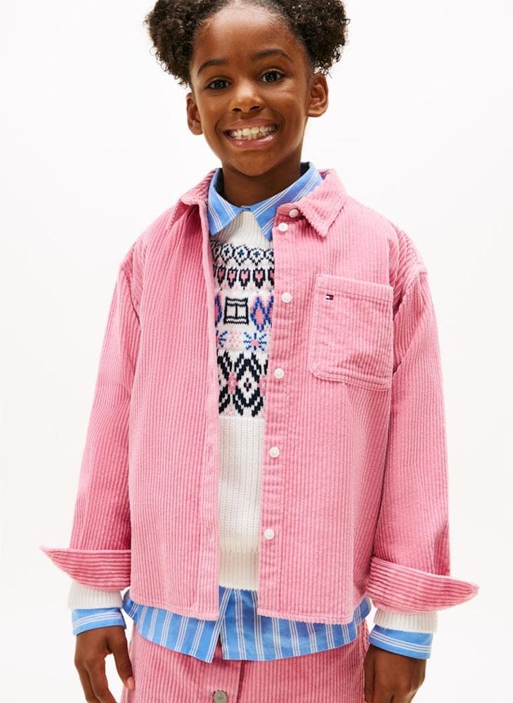 Kids Camp Regular Fit Corduroy Overshirt - Image 1