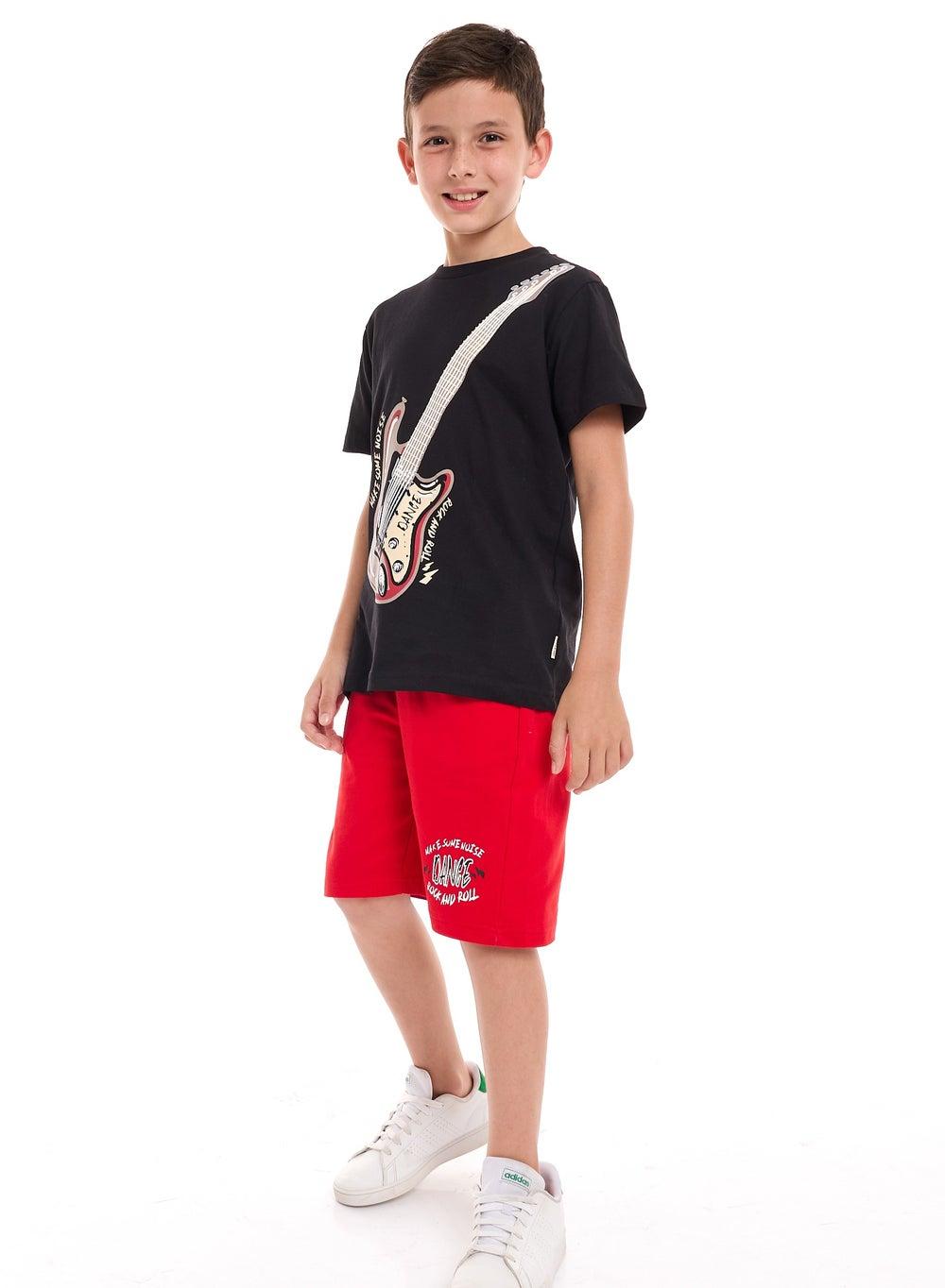 Victor and Jane Boys Black & Red 2-Piece Set - Image 1